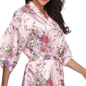 2 Floral baby pink robe M/XL
